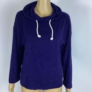 Love And Lore Blue Terry Cloth Organic Cotton Hoodie Size S/P